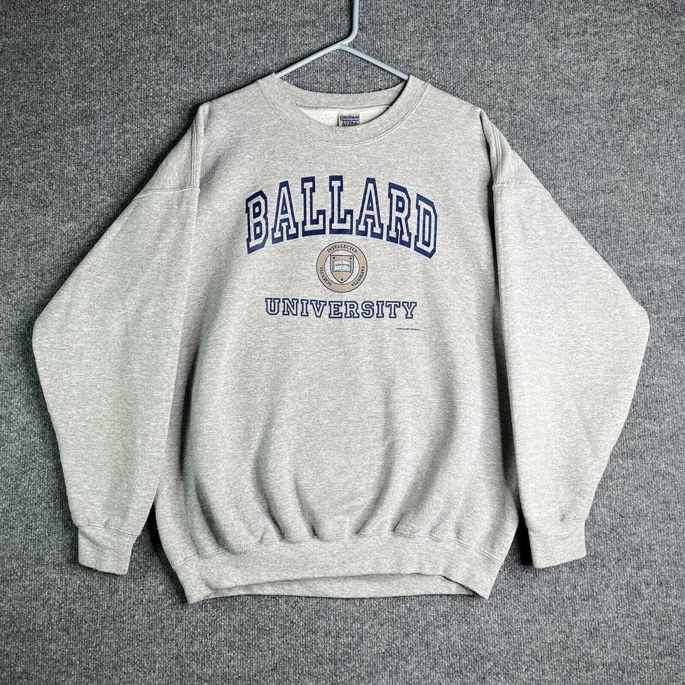 Vintage Ballard University Sweatshirt Crewneck XL Pullover Gray Alumni Originals